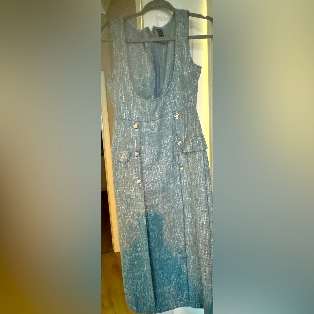 Never-worn tweed-style dress with non-functional buttons